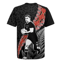 New Zealand Maori Rugby Player Rugby Jersey Maori and Silver Fern Half Style