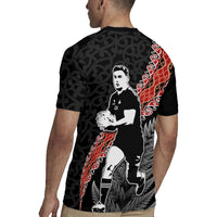 New Zealand Maori Rugby Player Rugby Jersey Maori and Silver Fern Half Style