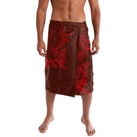 Hawaiian Monk Seal and Whale Lavalava Kakau Tribal Pattern Red Color