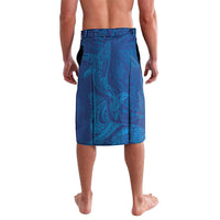 Hawaiian Monk Seal and Whale Lavalava Kakau Tribal Pattern Blue Color