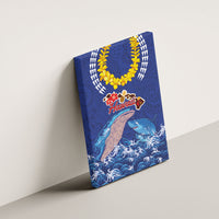 Hawaiian Sea Animals Canvas Wall Art Whales Shark and Turtle Guardians with Tribal Pattern