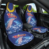 Hawaiian Sea Animals Car Seat Cover Whales Shark and Turtle Guardians with Tribal Pattern