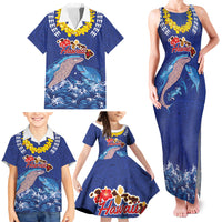 Hawaiian Sea Animals Family Matching Tank Maxi Dress and Hawaiian Shirt Whales Shark and Turtle Guardians with Tribal Pattern LT03 - Polynesian Pride