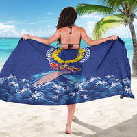 Hawaiian Sea Animals Sarong Whales Shark and Turtle Guardians with Tribal Pattern