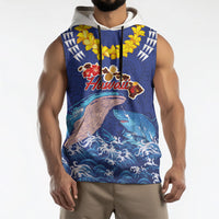Hawaiian Sea Animals Sleeveless Hoodie Whales Shark and Turtle Guardians with Tribal Pattern LT03 - Polynesian Pride
