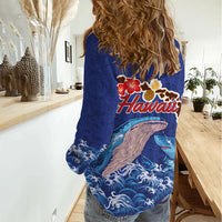 Hawaiian Sea Animals Women Casual Shirt Whales Shark and Turtle Guardians with Tribal Pattern LT03 - Polynesian Pride