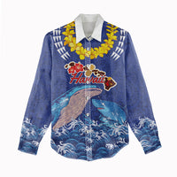 Hawaiian Sea Animals Women Casual Shirt Whales Shark and Turtle Guardians with Tribal Pattern LT03 - Polynesian Pride