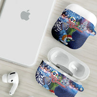 New Zealand Merry Christmas AirPods Case Maori Tribal Pattern with Xmas Tui Bird LT03 - Polynesian Pride