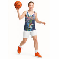 New Zealand Merry Christmas Basketball Jersey Maori Tribal Pattern with Xmas Tui Bird LT03 - Polynesian Pride