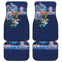New Zealand Merry Christmas Car Mats Maori Tribal Pattern with Xmas Tui Bird LT03 - Polynesian Pride