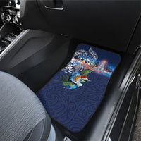 New Zealand Merry Christmas Car Mats Maori Tribal Pattern with Xmas Tui Bird LT03 - Polynesian Pride