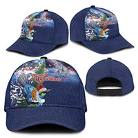 New Zealand Merry Christmas Classic Cap Maori Tribal Pattern with Xmas Tui Bird