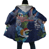 New Zealand Merry Christmas Cloak Maori Tribal Pattern with Xmas Tui Bird