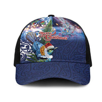 New Zealand Merry Christmas Mesh Trucker Cap Maori Tribal Pattern with Xmas Tui Bird