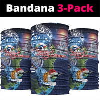 New Zealand Merry Christmas Neck Gaiter Maori Tribal Pattern with Xmas Tui Bird LT03 package One Size: 25*50cm Multicolor - Polynesian Pride