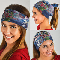 New Zealand Merry Christmas Neck Gaiter Maori Tribal Pattern with Xmas Tui Bird LT03 - Polynesian Pride
