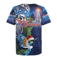 New Zealand Merry Christmas Rugby Jersey Maori Tribal Pattern with Xmas Tui Bird LT03 - Polynesian Pride