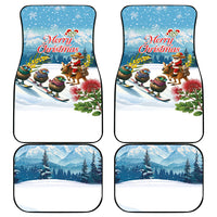 New Zealand and Australia Merry Christmas Car Mats Kiwi Birds Skiing and Koala Santa Riding Kangaroo LT03 - Polynesian Pride