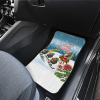 New Zealand and Australia Merry Christmas Car Mats Kiwi Birds Skiing and Koala Santa Riding Kangaroo LT03 - Polynesian Pride
