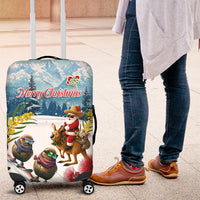 New Zealand and Australia Merry Christmas Luggage Cover Kiwi Birds Skiing and Koala Santa Riding Kangaroo LT03 Multicolor - Polynesian Pride