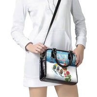 New Zealand and Australia Merry Christmas Shoulder Handbag Kiwi Birds Skiing and Koala Santa Riding Kangaroo LT03 - Polynesian Pride