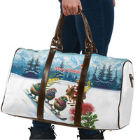 New Zealand and Australia Merry Christmas Travel Bag Kiwi Birds Skiing and Koala Santa Riding Kangaroo LT03 - Polynesian Pride