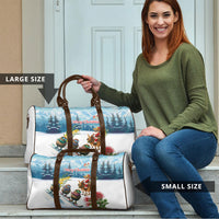 New Zealand and Australia Merry Christmas Travel Bag Kiwi Birds Skiing and Koala Santa Riding Kangaroo LT03 - Polynesian Pride