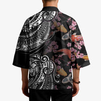 Hawaiian and Japanese Together Kimono Polynesian Triball Tattoo Koi Carps and Sakura - Polynesian Pride