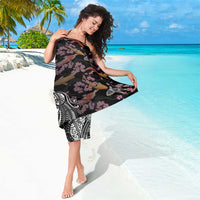 Hawaiian and Japanese Together Sarong Polynesian Triball Tattoo Koi Carps and Sakura