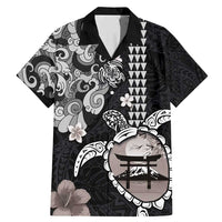 Hawaiian and Japanese Together Family Matching Mermaid Dress and Hawaiian Shirt Japanese Culture and Turtle Kakau Tattoo Black Color