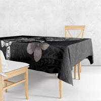 Hawaiian and Japanese Together Tablecloth Japanese Culture and Turtle Kakau Tattoo Black Color LT03 - Polynesian Pride