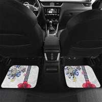 Hawaiian and Japanese Together Car Mats Japanese Culture and Turtle Kakau Tattoo White Color