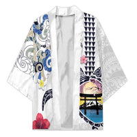 Hawaiian and Japanese Together Kimono Japanese Culture and Turtle Kakau Tattoo White Color - Polynesian Pride