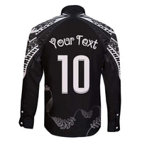 New Zealand Rugby Custom Family Matching Off Shoulder Maxi Dress and Hawaiian Shirt Aotearoa Armour Blacks Silver Ferns LT03 - Polynesian Pride