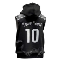 New Zealand Rugby Custom Sleeveless Zip Hoodie Aotearoa Armour Blacks Silver Ferns LT03 - Polynesian Pride