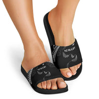 New Zealand Rugby Slide Sandals Aotearoa Armour Blacks Silver Ferns - Polynesian Pride