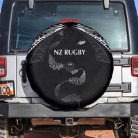 New Zealand Rugby Spare Tire Cover Aotearoa Armour Blacks Silver Ferns LT03 Black - Polynesian Pride