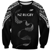 New Zealand Rugby Custom Sweatshirt Aotearoa Armour Blacks Silver Ferns - Polynesian Pride