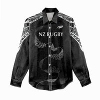 New Zealand Rugby Custom Women Casual Shirt Aotearoa Armour Blacks Silver Ferns LT03 - Polynesian Pride