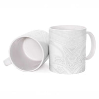 Tonga White Sunday Ceramic Mug Tongan Tribal Heritage Tattoos - Polynesian Pride
