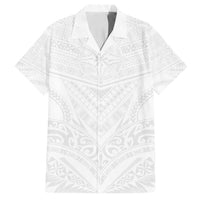 Tonga White Sunday Family Matching Off Shoulder Maxi Dress and Hawaiian Shirt Tongan Tribal Heritage Tattoos - Polynesian Pride
