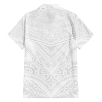 Tonga White Sunday Family Matching Off Shoulder Maxi Dress and Hawaiian Shirt Tongan Tribal Heritage Tattoos - Polynesian Pride