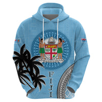 Personalised Fiji Hoodie Tapa Pattern Fijian Coat of Arms and Palm Tree LT03 - Polynesian Pride