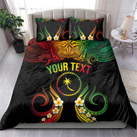 Personalised Chuuk Independence Day Bedding Set Polynesian Tattoo and Plumeria Reggae Color LT03 - Polynesian Pride