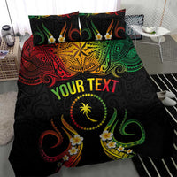 Personalised Chuuk Independence Day Bedding Set Polynesian Tattoo and Plumeria Reggae Color LT03 - Polynesian Pride