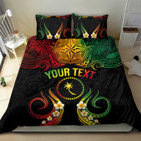 Personalised Chuuk Independence Day Bedding Set Polynesian Tattoo and Plumeria Reggae Color LT03 - Polynesian Pride