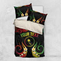Personalised Chuuk Independence Day Bedding Set Polynesian Tattoo and Plumeria Reggae Color LT03 US Twin 172cm x 218cm Reggae - Polynesian Pride