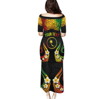 Personalised Chuuk Independence Day Family Matching Puletasi and Hawaiian Shirt Polynesian Tattoo and Plumeria Reggae Color LT03 - Polynesian Pride