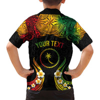 Personalised Chuuk Independence Day Family Matching Short Sleeve Bodycon Dress and Hawaiian Shirt Polynesian Tattoo and Plumeria Reggae Color LT03 - Polynesian Pride