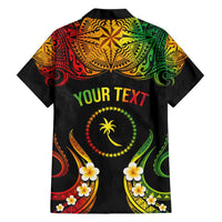 Personalised Chuuk Independence Day Family Matching Short Sleeve Bodycon Dress and Hawaiian Shirt Polynesian Tattoo and Plumeria Reggae Color LT03 - Polynesian Pride